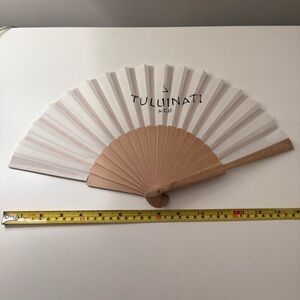 Tuluminati Mexico White and Tan Hand Fan